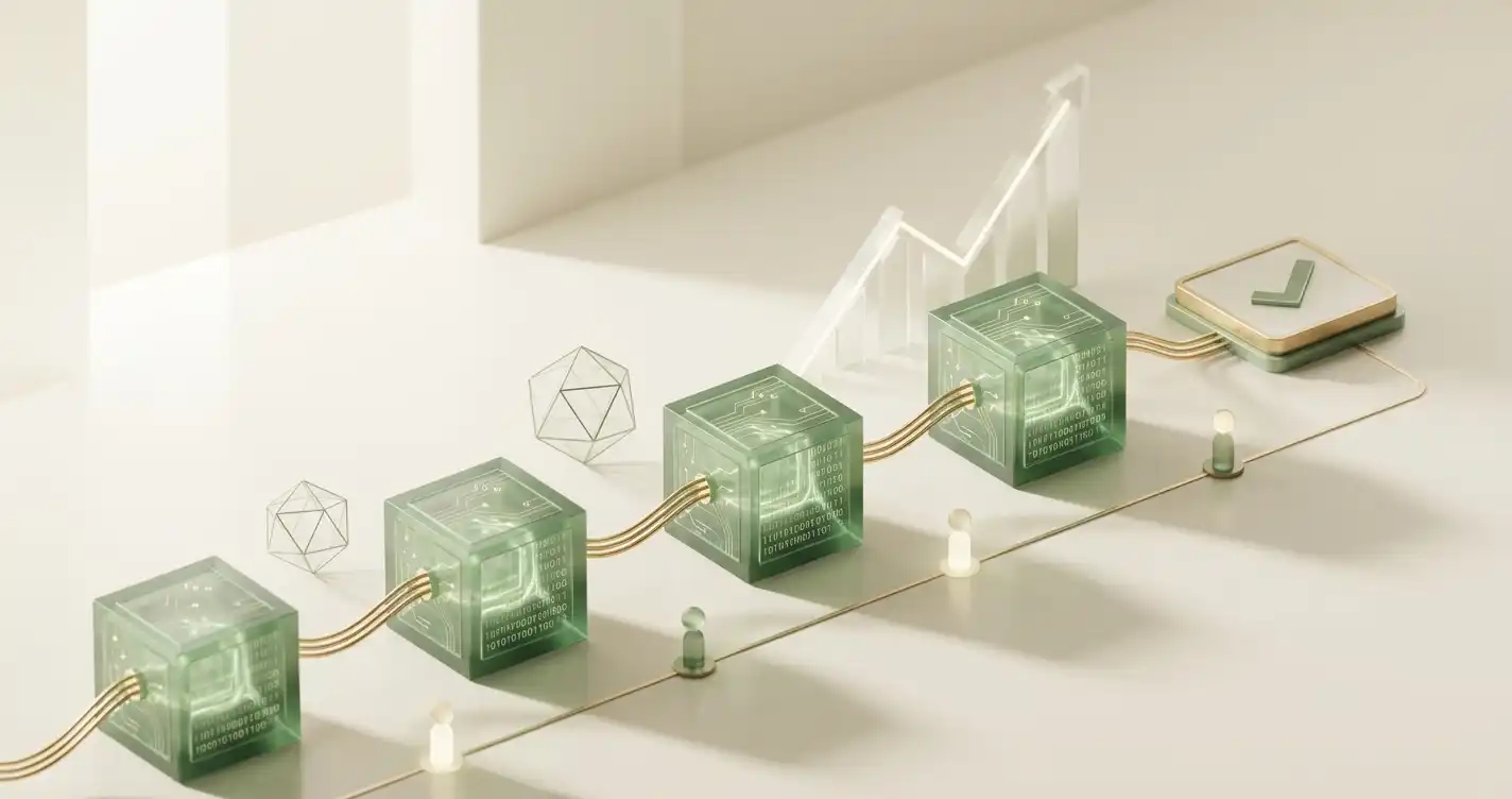 Abstract sequence of linked cryptographic hashes leading to a checked game result